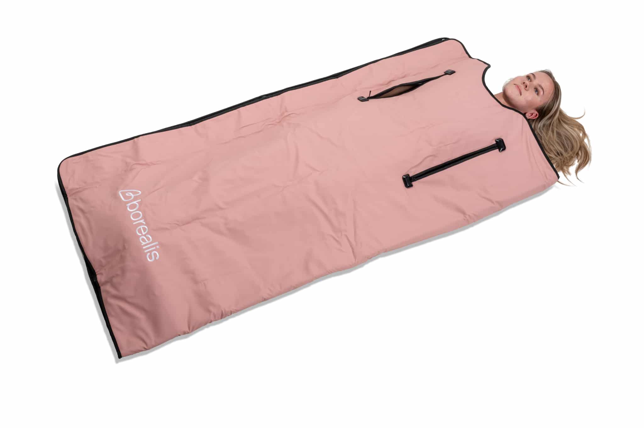 Infrasarkanais paklājs ar atvērumiem rokām, S/M izmērs, rozā krāsā